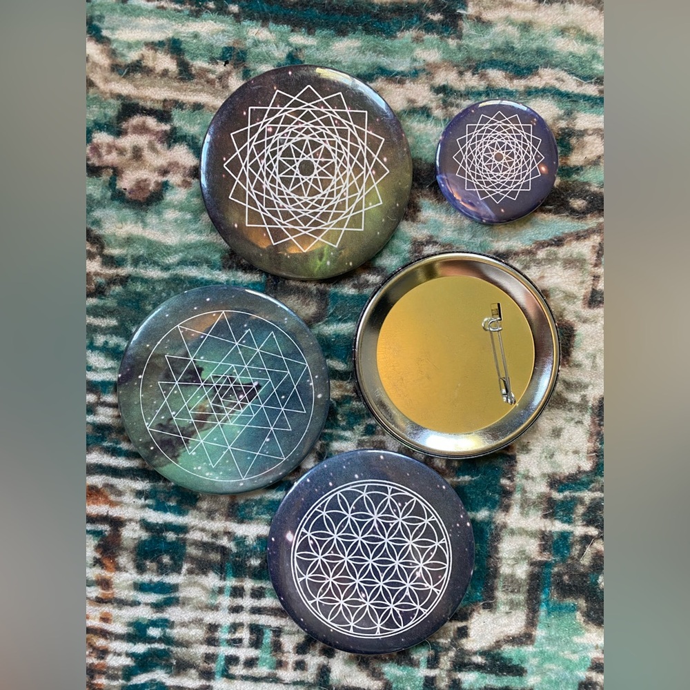 Sacred Geometry Pinback Button Set - Picture 2 of 2